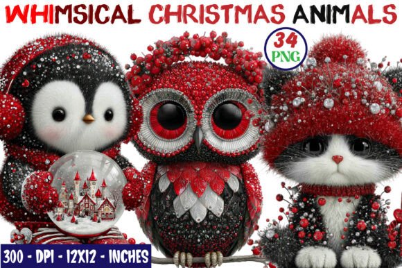 Download Whimsical Christmas Animals Clipart - Christmas animals Collection