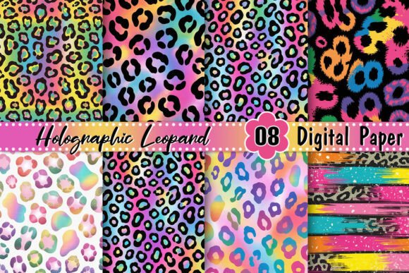 Download Holographic Leopard Digital Paper - Graphic Collection