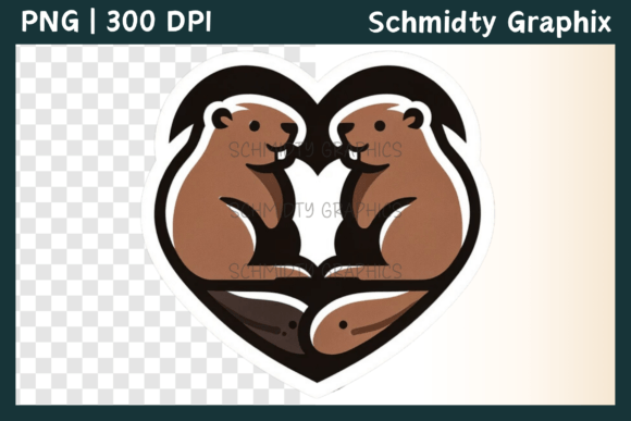 Download Cute Beaver Love Heart Sublimation PNG - Love Collection