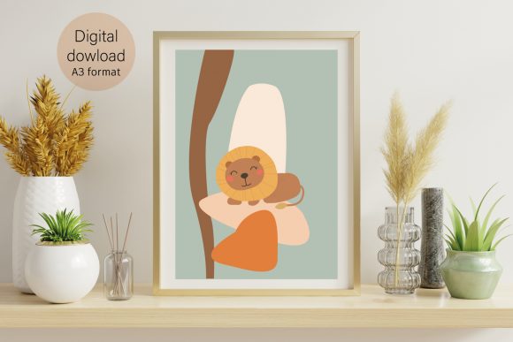 Download Baby Lion Poster for Boho Nursery Decor - Decor Collection
