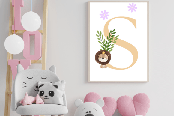 Download Decorative Letter S with Animal Wall Art - Decor Collection