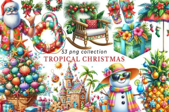 Download Tropical Christmas Clipart - Premium Bundle