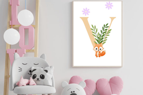 Download Decorative Letter V with Animal Wall Art - Decor Collection