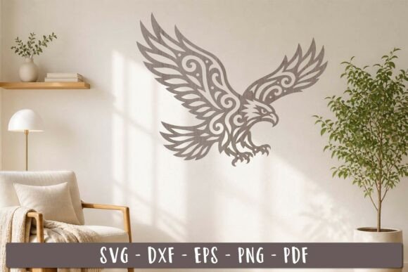 Download Flying Eagle Wall Decor SVG Laser Cut - Decor Collection