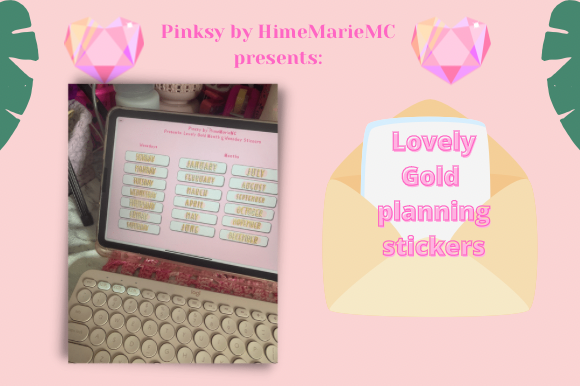 Download Lovely Gold Digital Planning Stickers - Love Collection