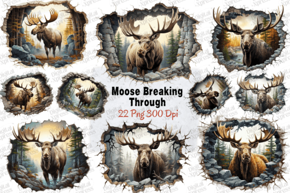 Download Moose Breaking Through Png Set - Moose Collection