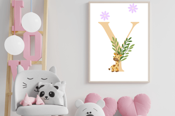 Download Decorative Letter Y with Animal Wall Art - Decor Collection