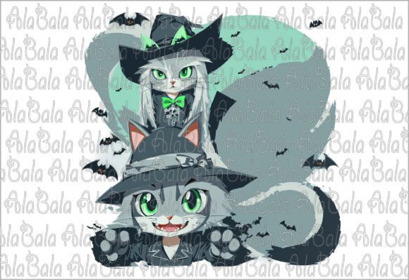 Download Cat Halloween Png, Sublimation Graphics - Graphic Collection