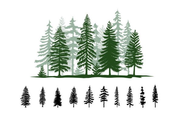 Download Pine Trees Silhouette - Silhouette Collection