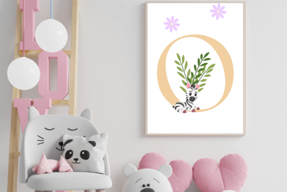 Download Decorative Letter O with Animal Wall Art - Decor Collection