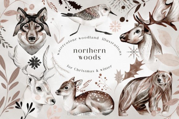 Download Winter Christmas Animals Birds Leaves - Christmas animals Collection
