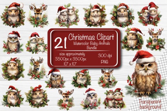 Download Christmas Clipart Watercolor Bundle - Christmas clipart Collection