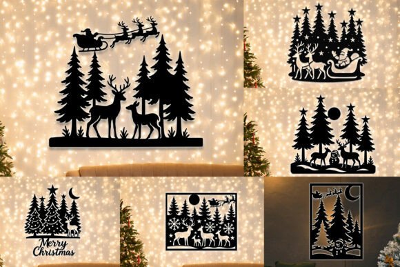 Download Laser Cut Christmas Forest Decor Bundle - Decor Collection