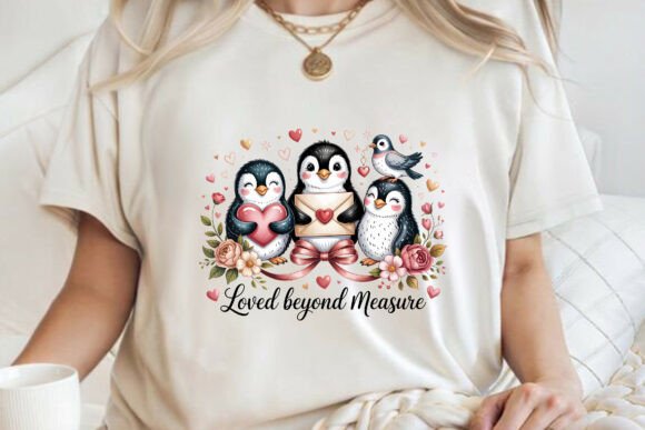 Download Cute Valentine Penguin Love Floral PNG - Love Collection
