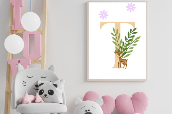 Download Decorative Letter T with Animal Wall Art - Decor Collection