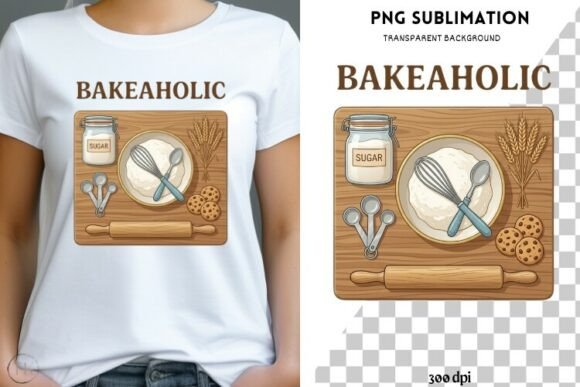 Download Bakeaholic PNG | Baking Lover Design - Love Collection