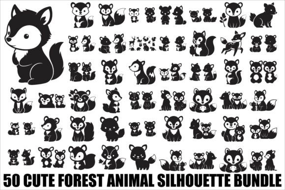 Download Cute Forest Animal Silhouette Bundle - Silhouette Collection