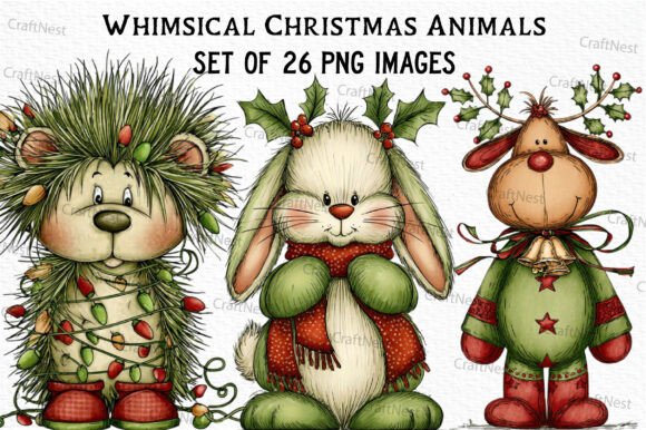 Download Whimsical Christmas Animals Clipart - Christmas animals Collection
