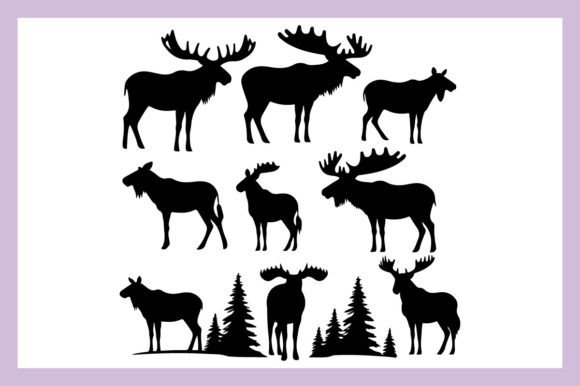 Download Moose Black Silhouette 2 - Silhouette Collection