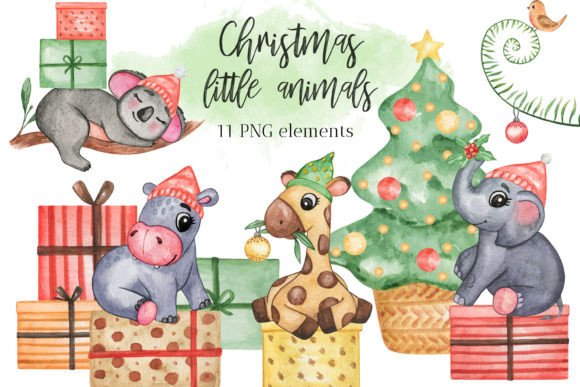 Download Cute Christmas Animals Clipart PNG - Christmas animals Collection