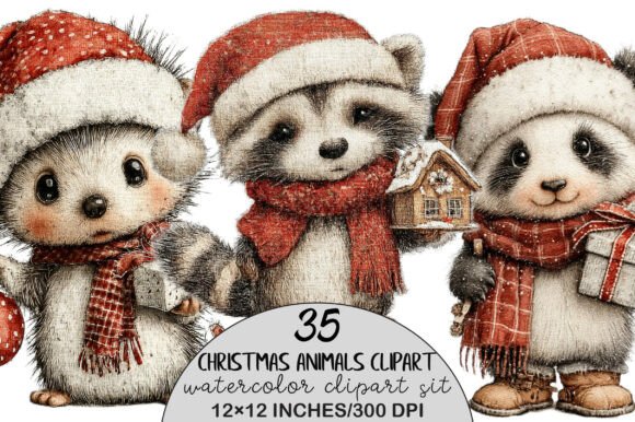 Download Cute Christmas Animals Clipart - Christmas animals Collection