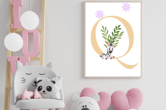 Download Decorative Letter Q with Animal Wall Art - Decor Collection